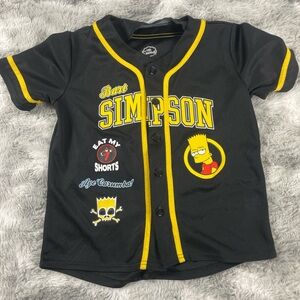 Simpsons Kids Black and Yellow Baseball Jersey